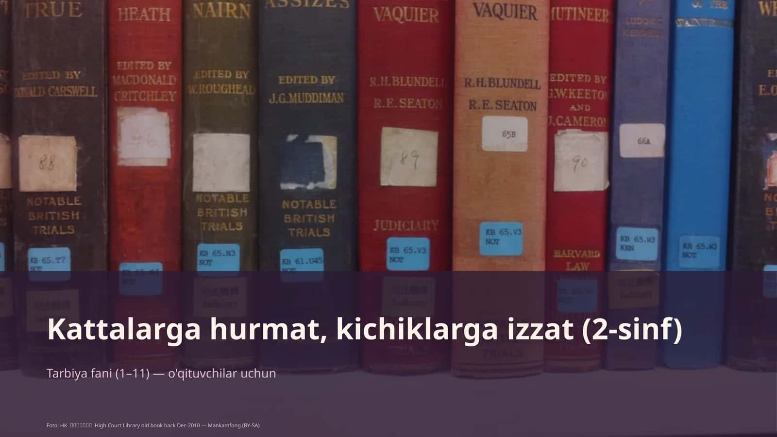 Kattalarga hurmat, kichiklarga izzat (2-sinf) 1