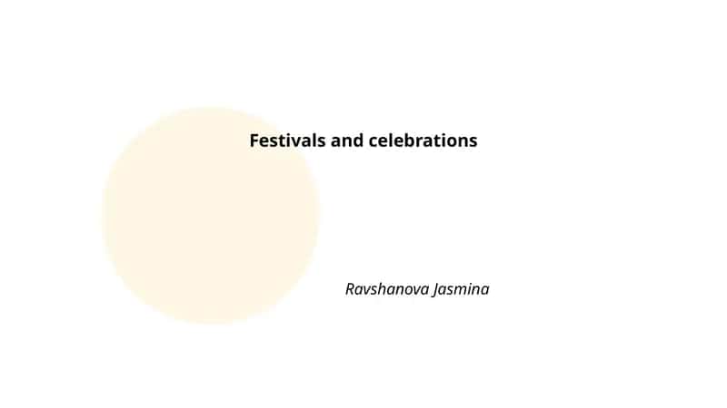 Festivals and celebrations 1