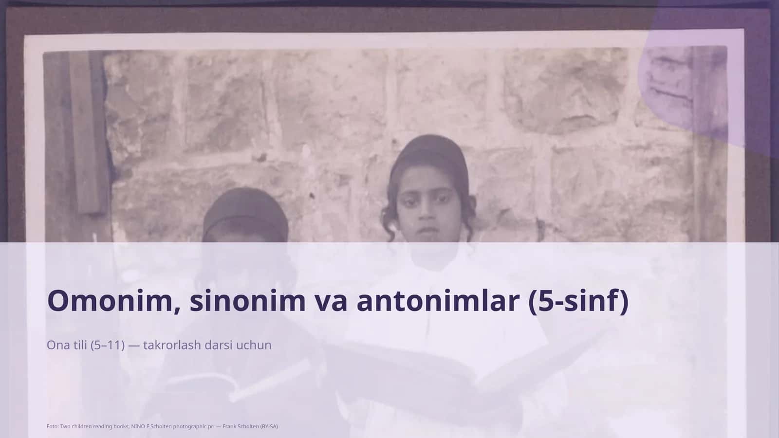 Omonim, sinonim va antonimlar (5-sinf) 1