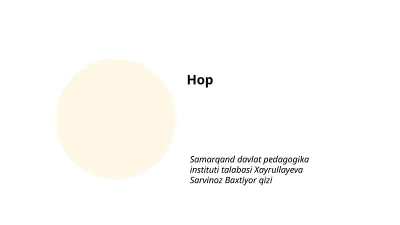 Hop o'simligining morfologiyasi va anatomiyasi 1