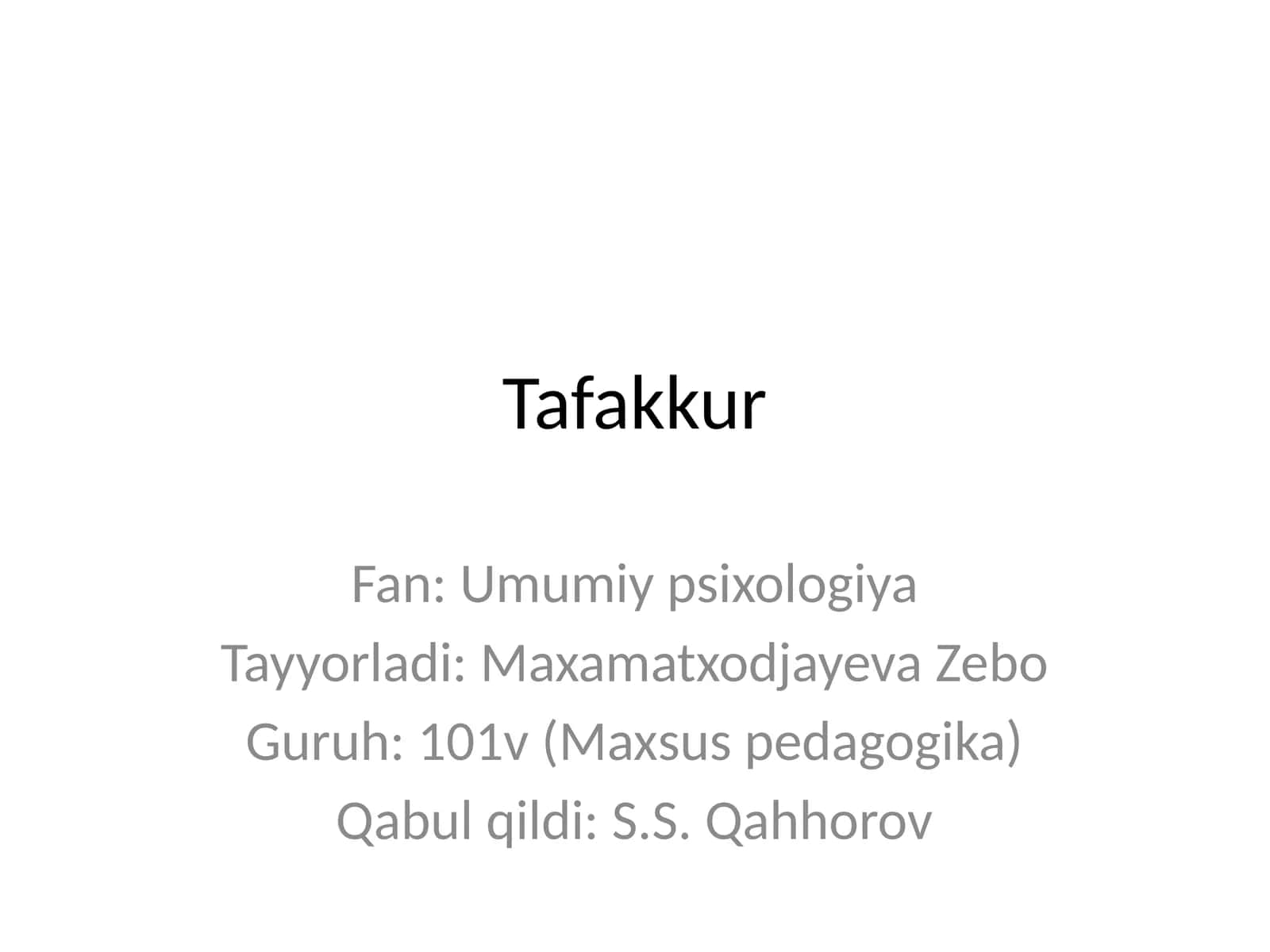 Tafakkur 1