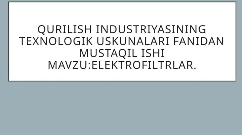 Elektrofiltrlar 1