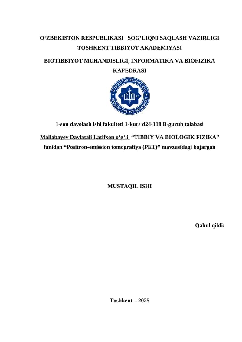 Positron-emission tomografiya (PET) 1