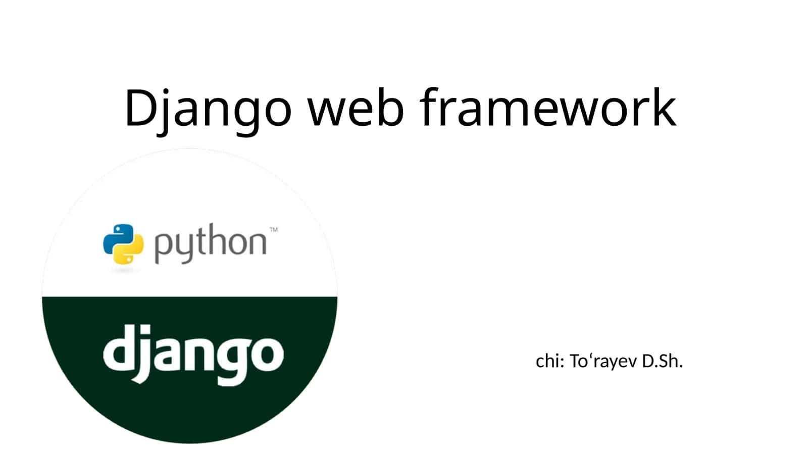 Django web framework 1