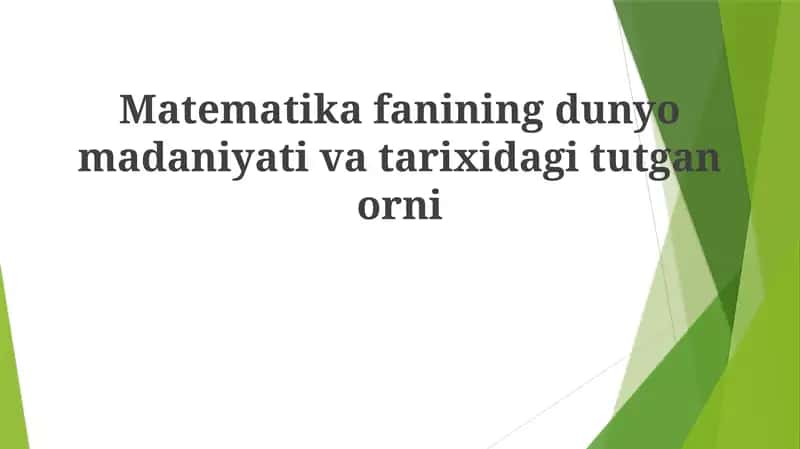 Matematika va Ilmiy Inqilob 1