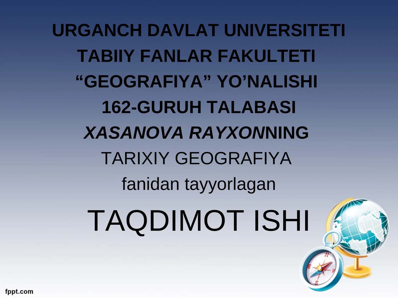 GEOGRAFIYA YO'NALISHI 1