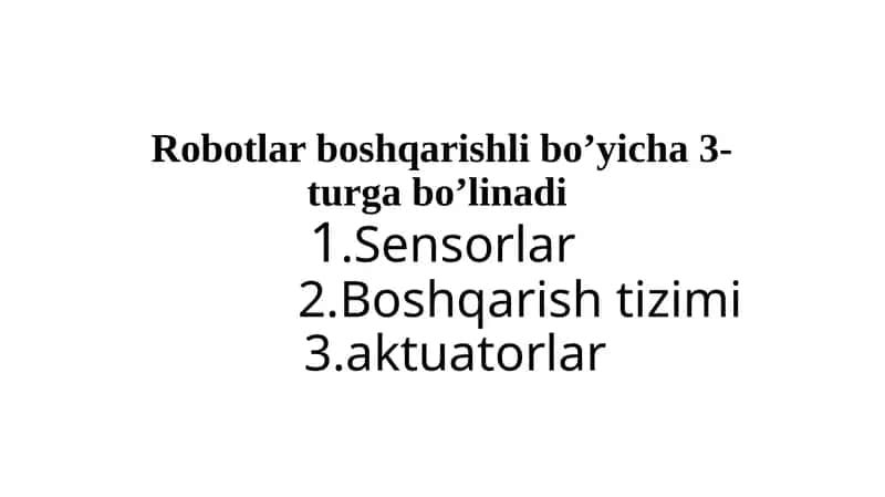 Robotlar boshqarish tizimi 1
