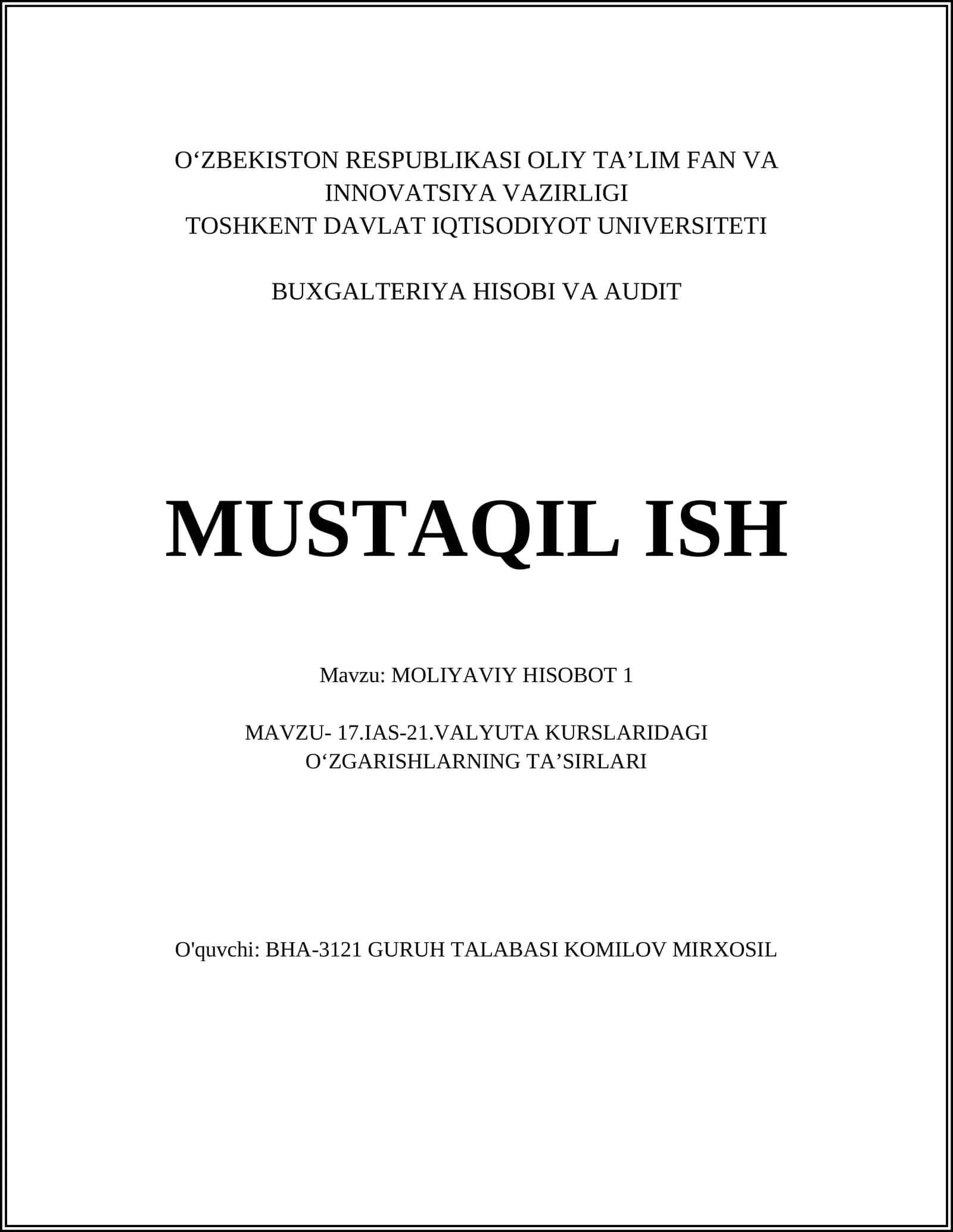 MOLIYAVIY HISOBOT 1 1
