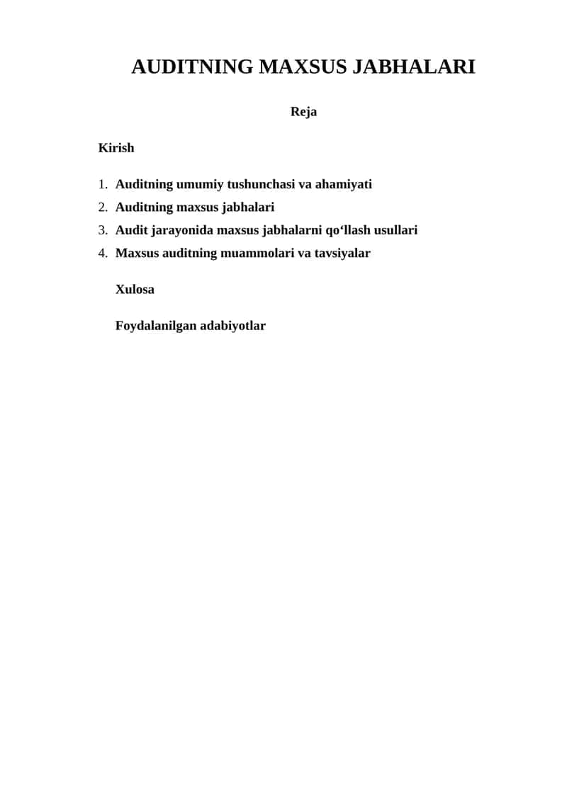 AUDITNING MAXSUS JABHALARI 1