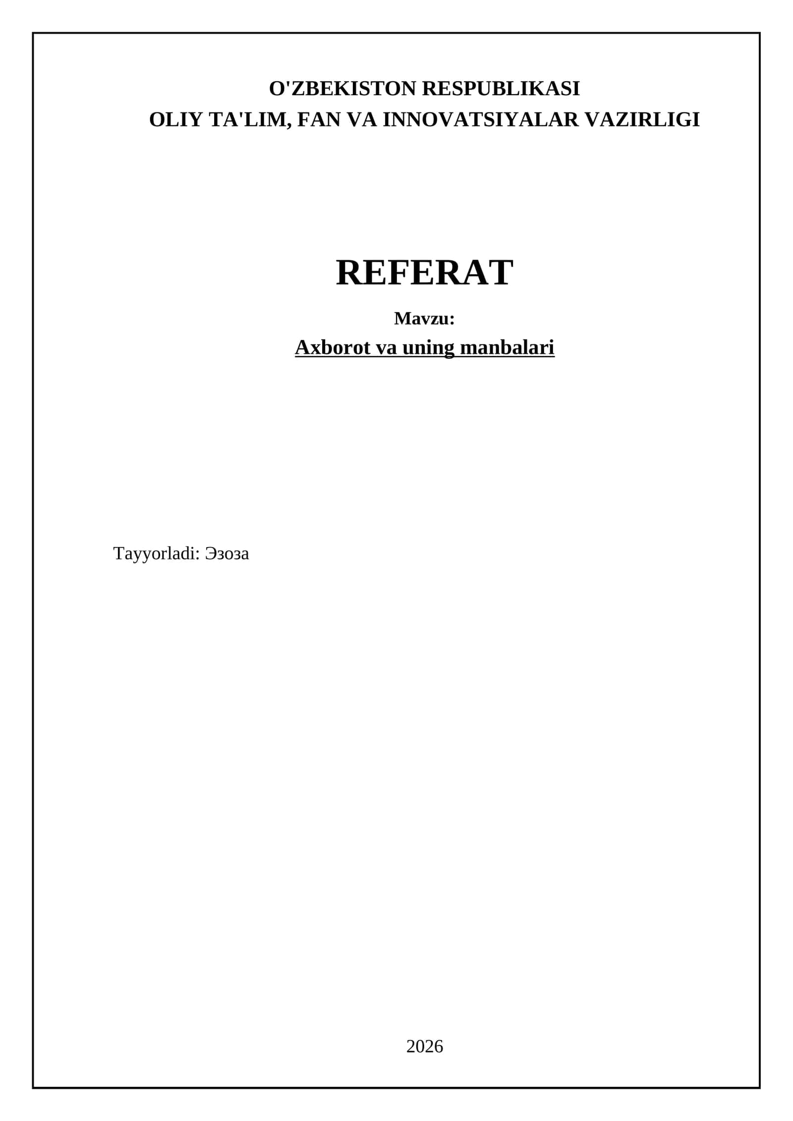 Axborot va uning manbalari 1