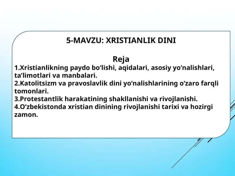 ХRISTIANLIK DINI 1