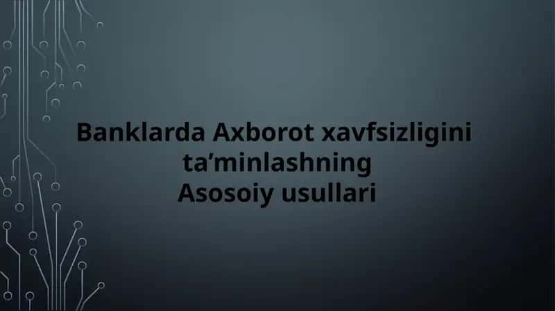 Axborot xavfsizligi 1
