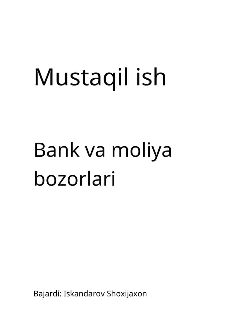 Moliyaviy vositalar 1