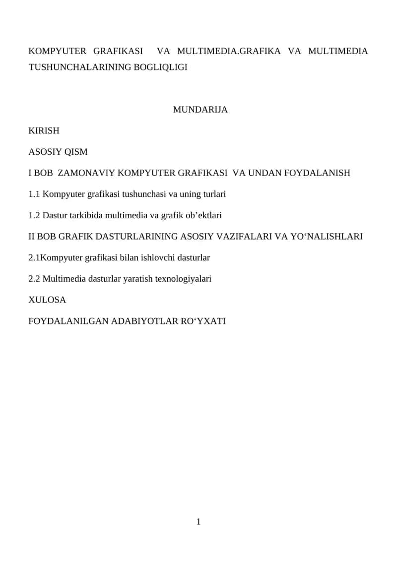 KOMPYUTER GRAFIKASI VA MULTIMEDIA 1