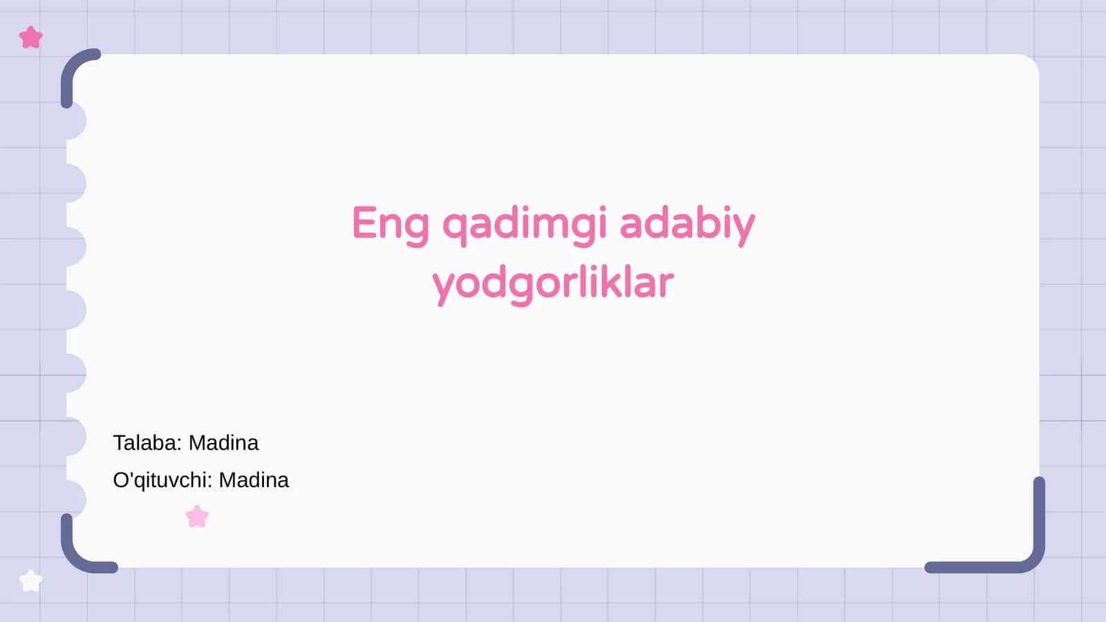 Eng qadimgi adabiy yodgorliklar 1