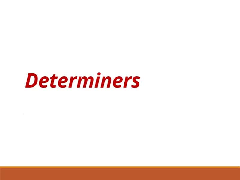 Determiners 1