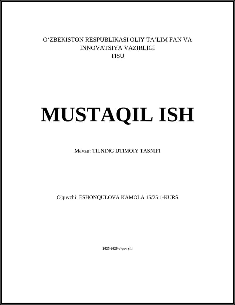 TILNING IJTIMOIY TASNIFI 1