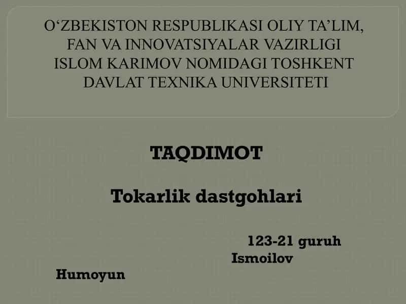 Tokarlik dastgohlari 1