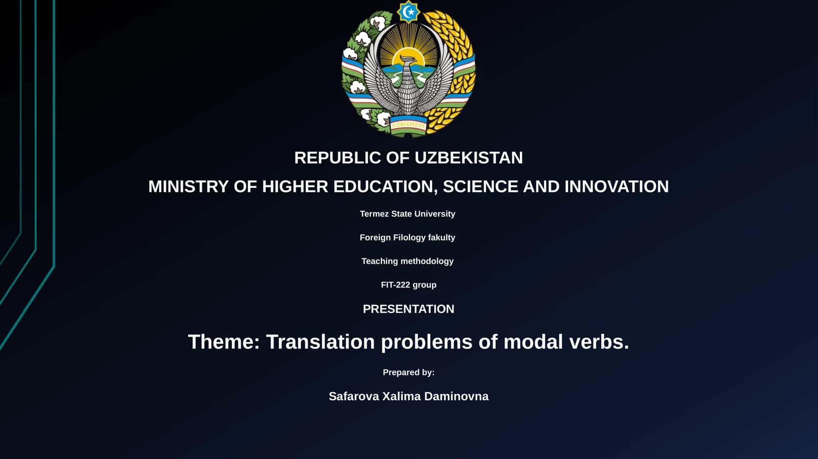 Translation problems of modal verbs 1