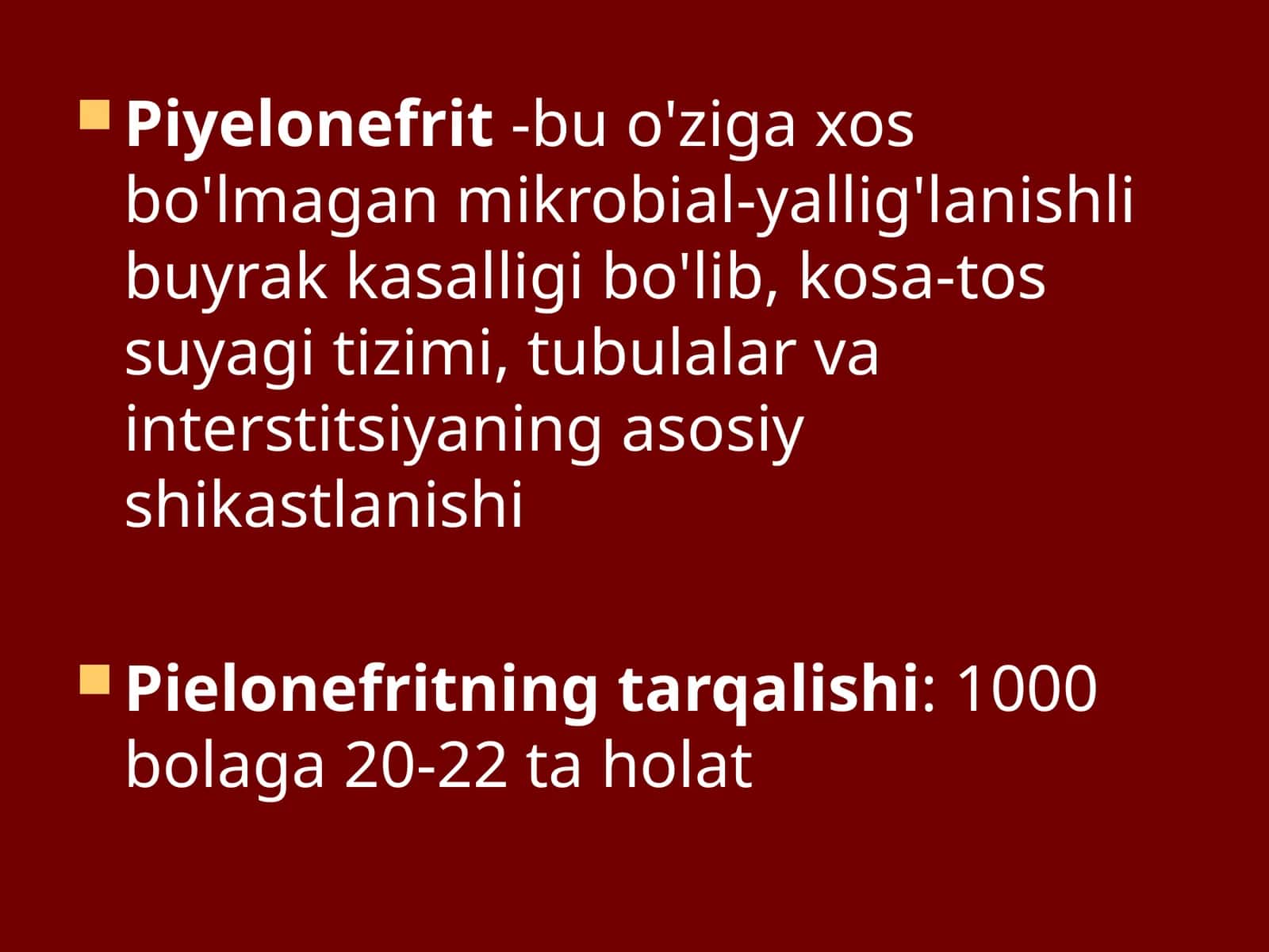 Piyelonefrit mavzusi 1