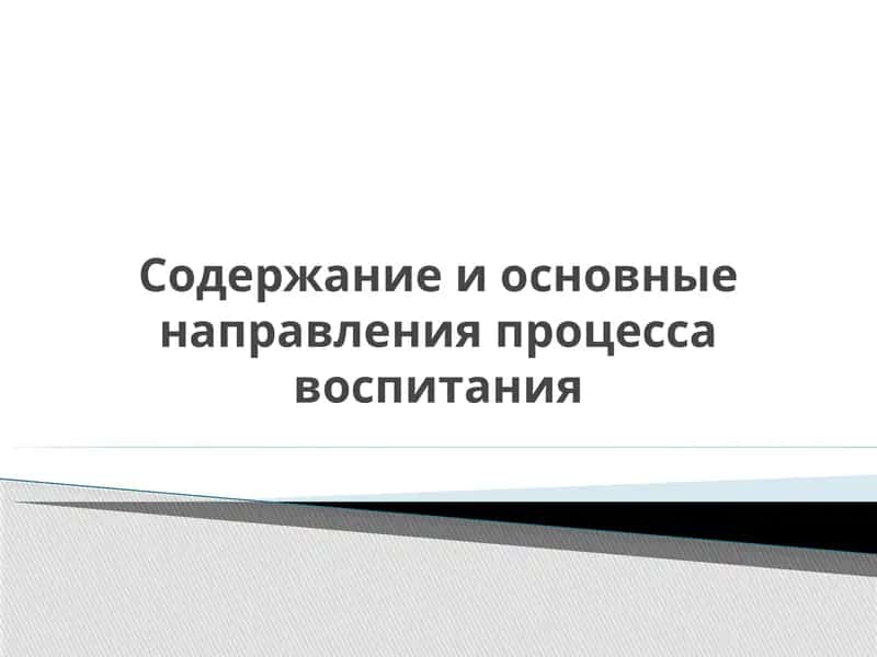 Содержание и основные направления процесса воспитания 1
