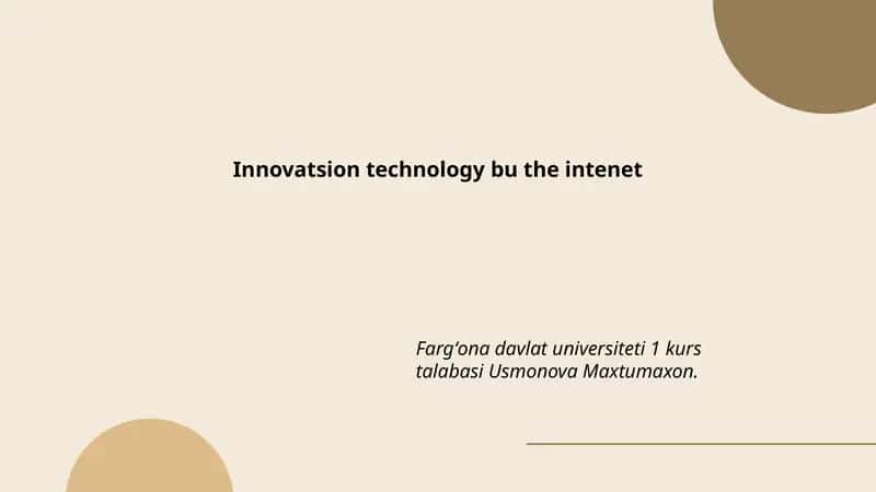 Innovatsion technology bu the intenet 1