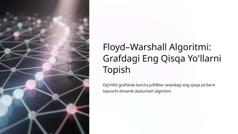 Floyd–Warshall Algoritmi 1