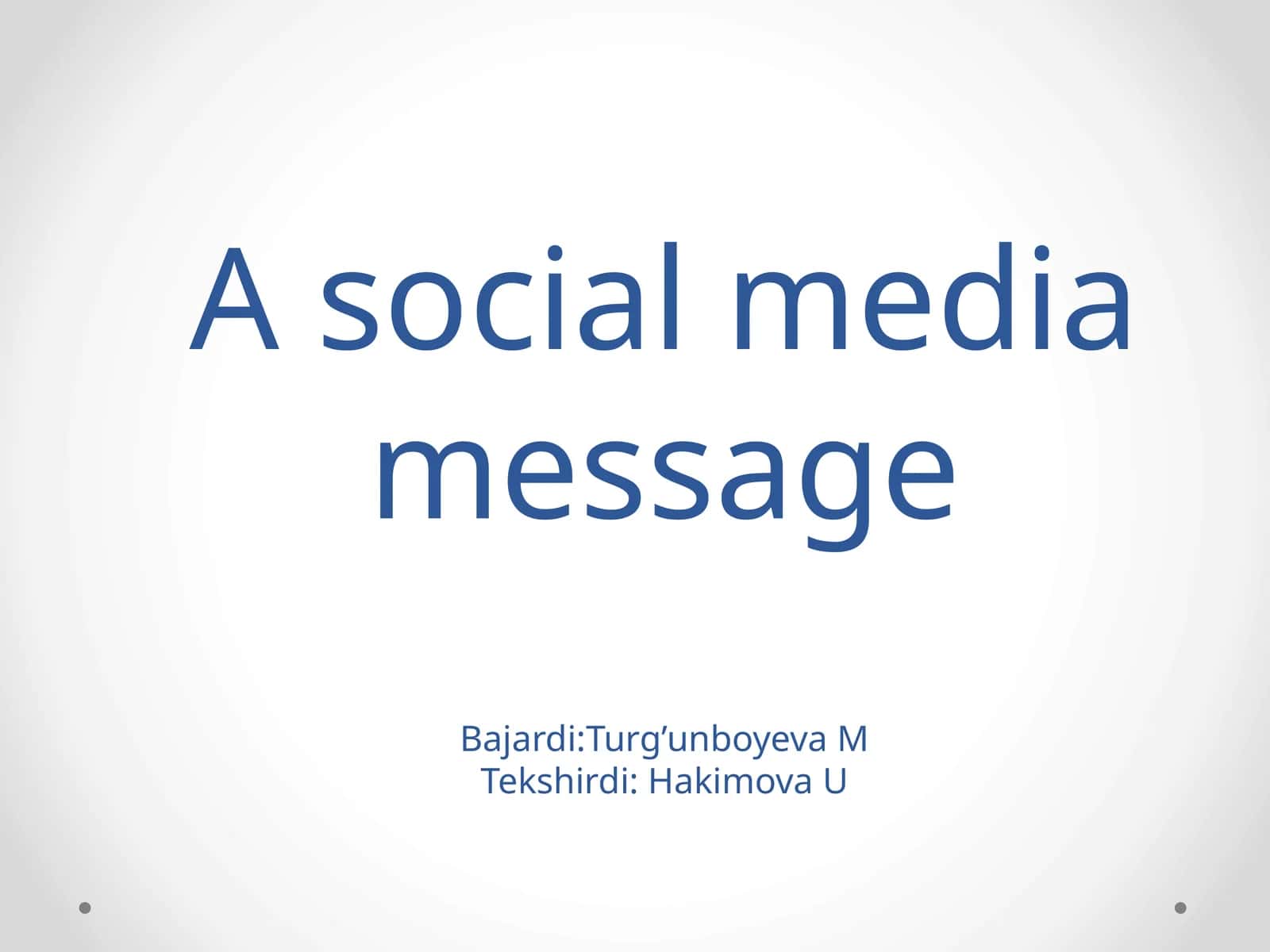 A social media message 1