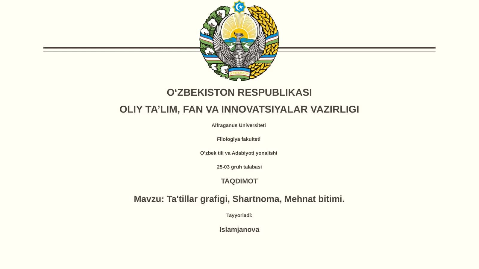 Ta'tillar grafigi, Shartnoma, Mehnat bitimi 1