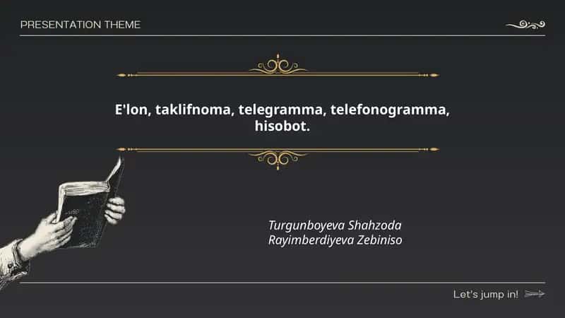 E'lon, taklifnoma, telegramma, telefonogramma, hisobot 1