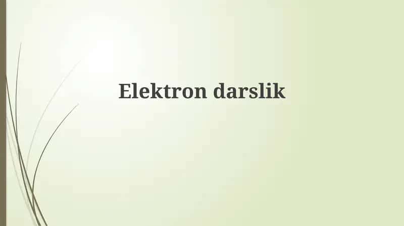 Elektrondarslik 1