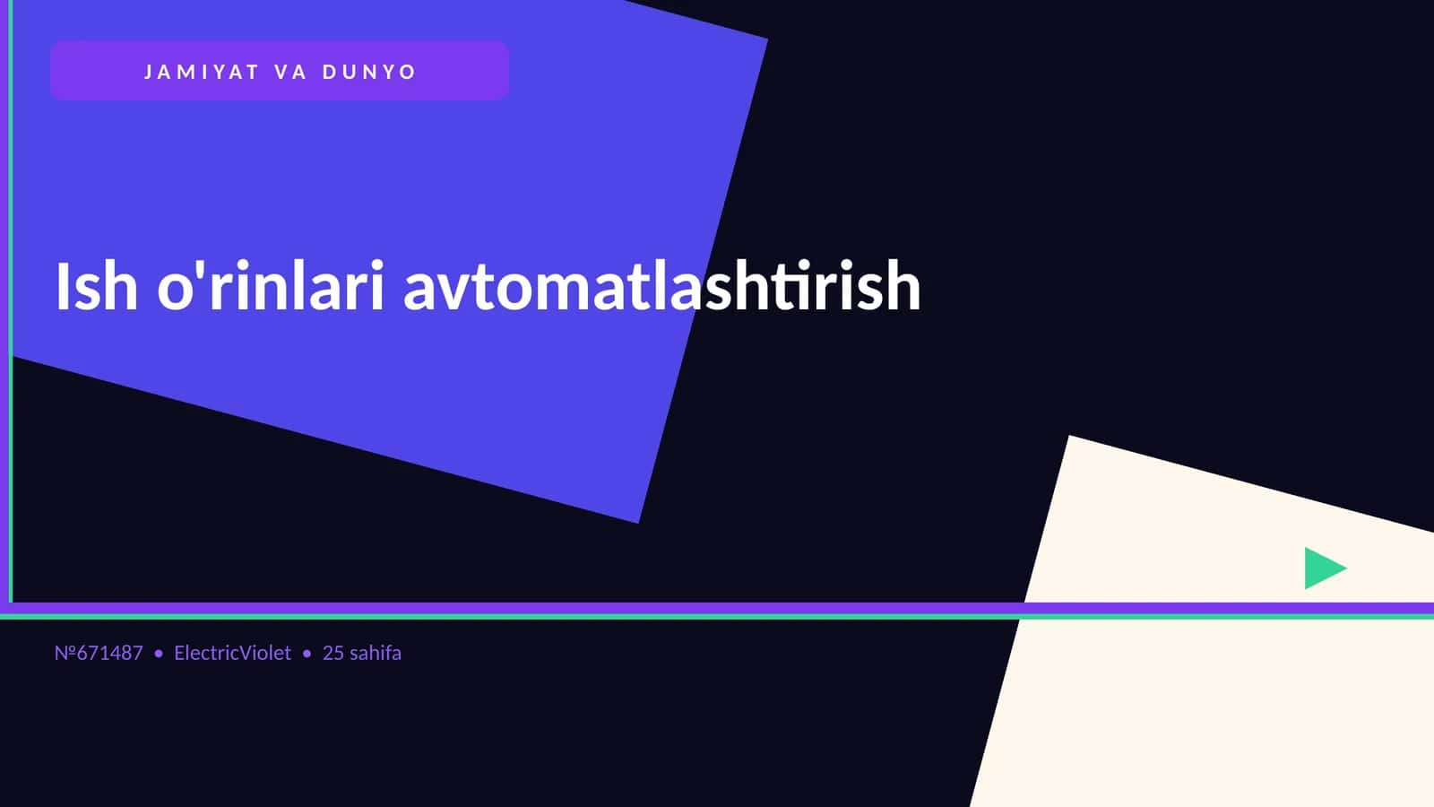 Ish o'rinlari avtomatlashtirish 1