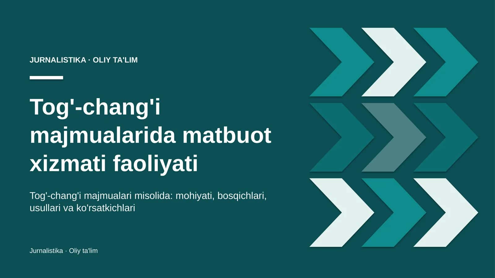 Tog'-chang'i majmualarida matbuot xizmati faoliyati 1