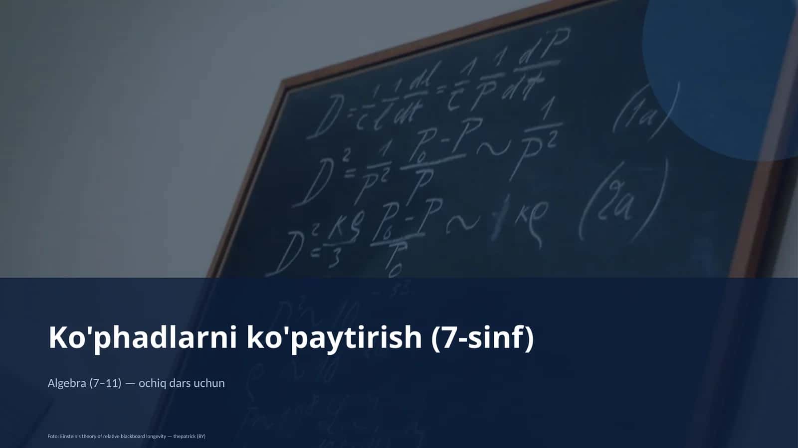 Ko'phadlarni ko'paytirish (7-sinf) 1