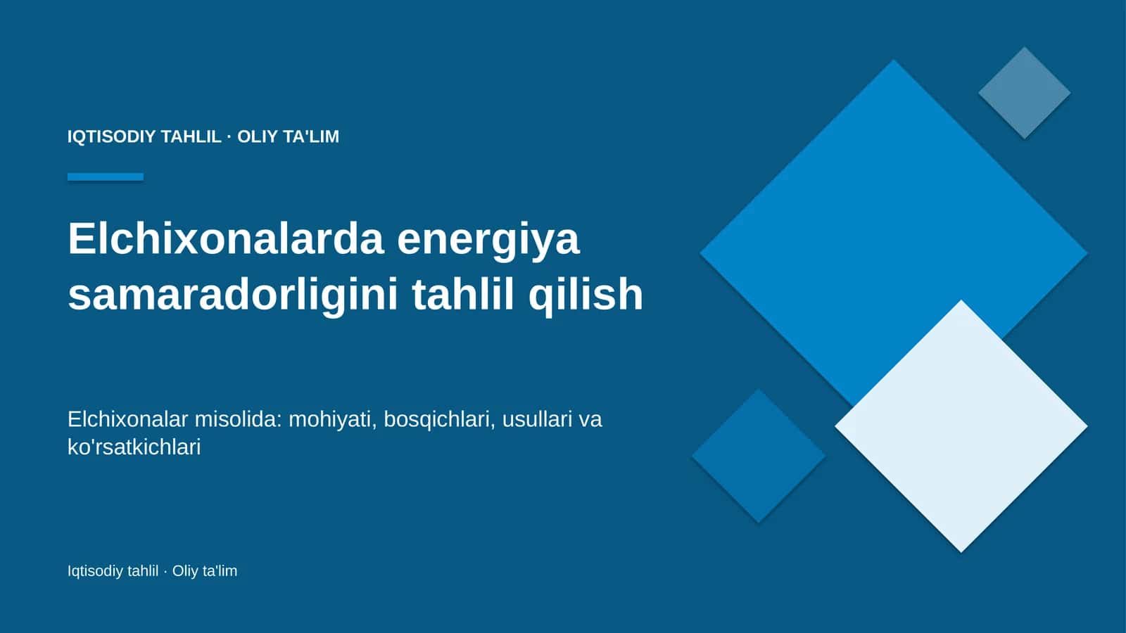Elchixonalarda energiya samaradorligini tahlil qilish 1