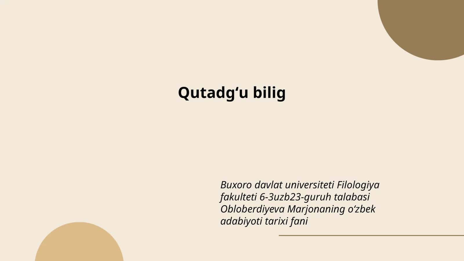 Qutadgʻu bilig 1