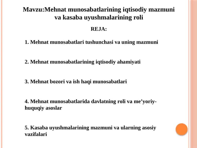 Mehnat munosabatlari 1