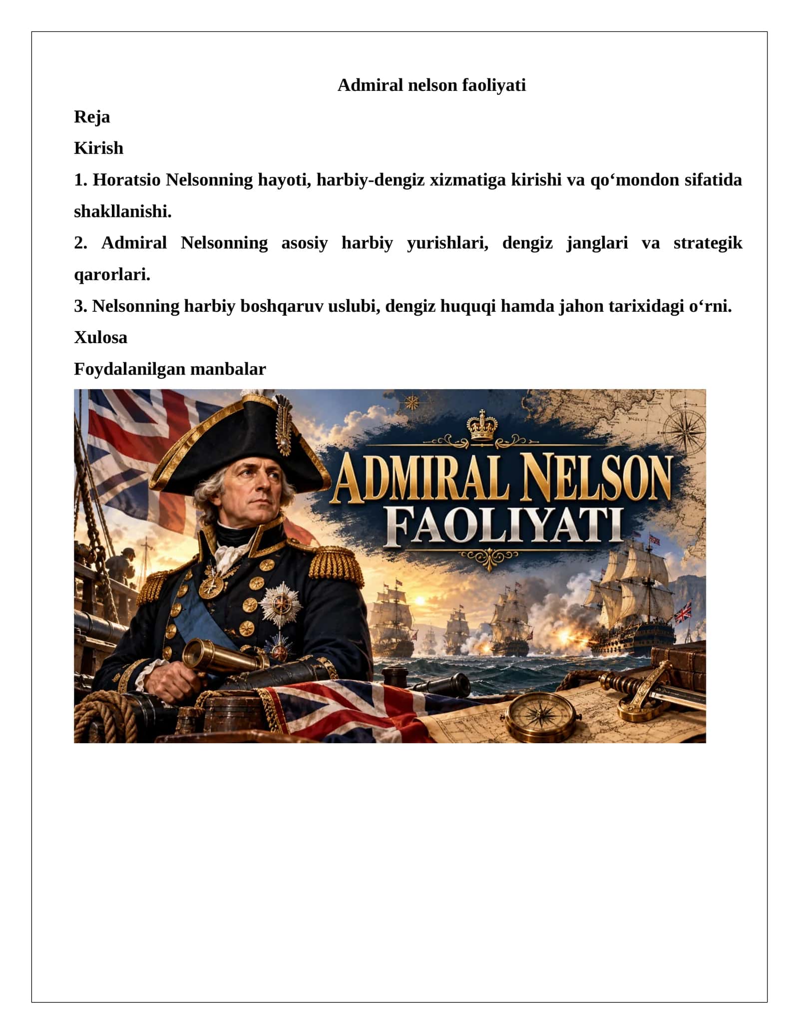 Admiral nelson faoliyati 1