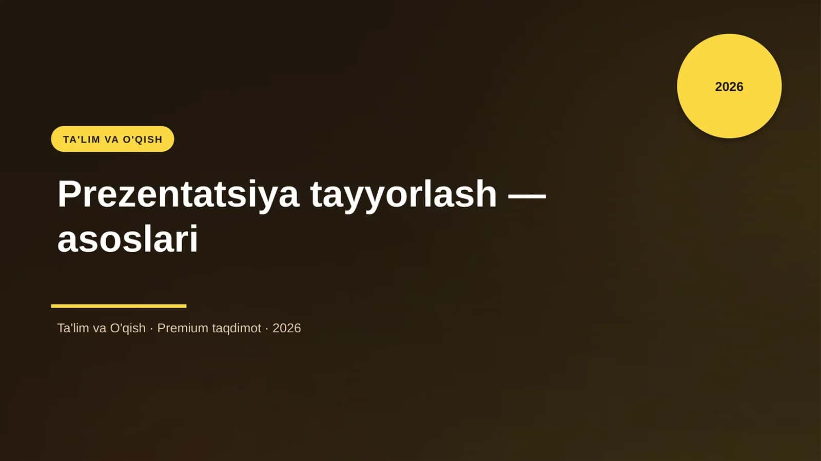 Prezentatsiya tayyorlash — asoslari 1