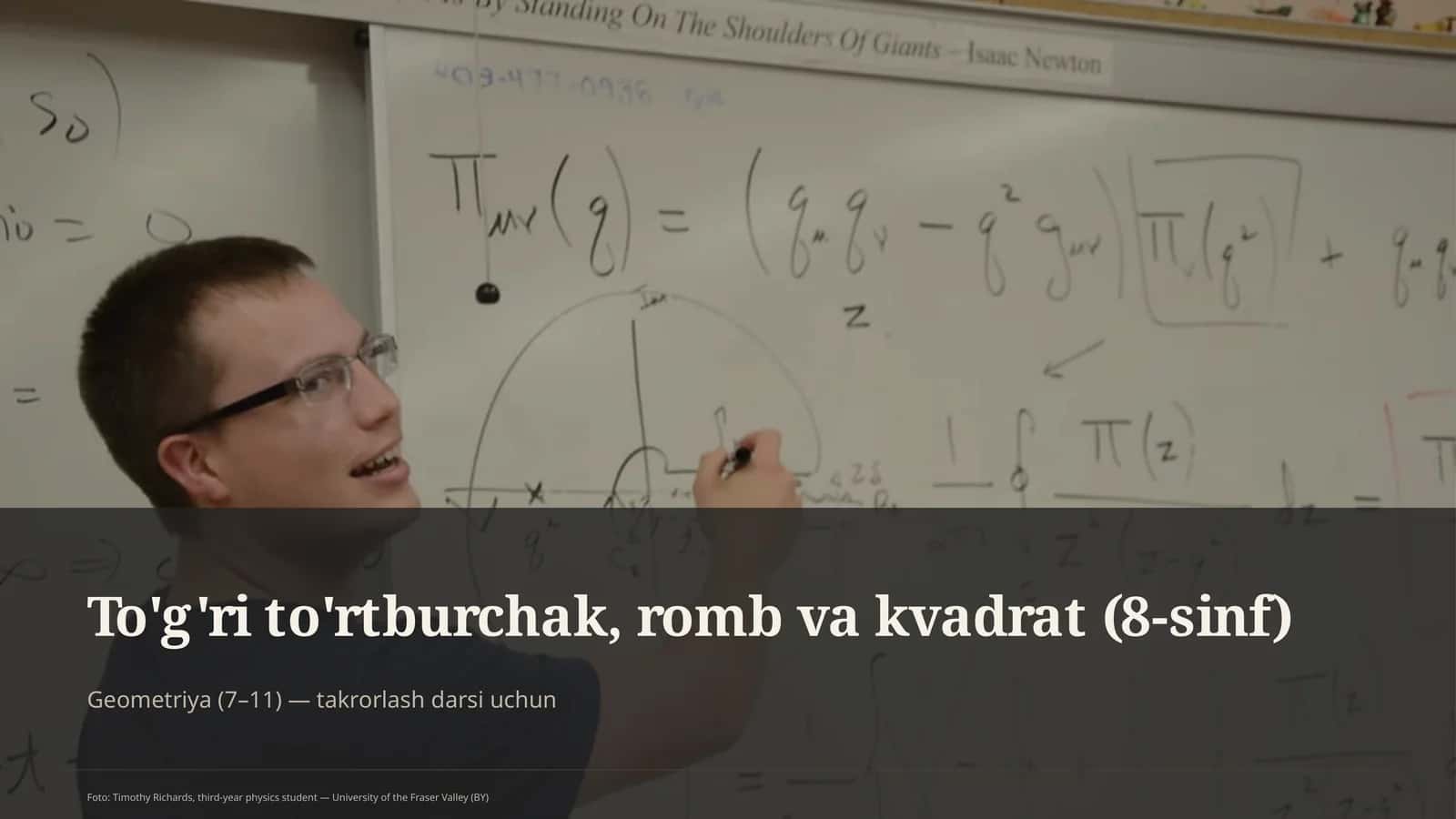 To'g'ri to'rtburchak, romb va kvadrat (8-sinf) 1