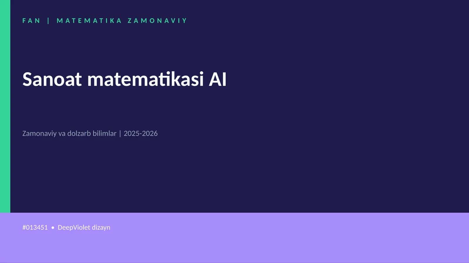 Sanoat matematikasi AI 1