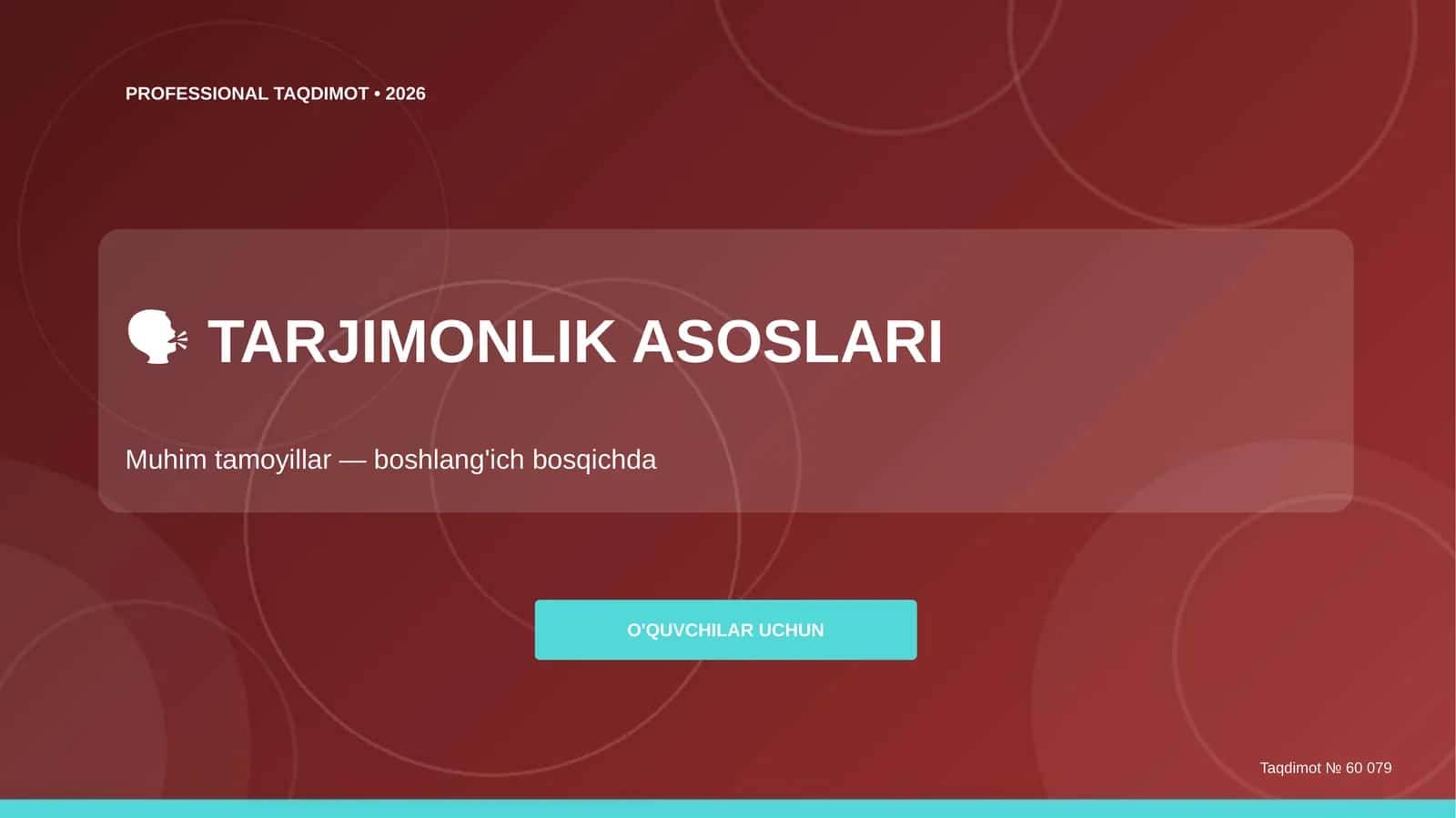 TARJIMONLIK ASOSLARI 1