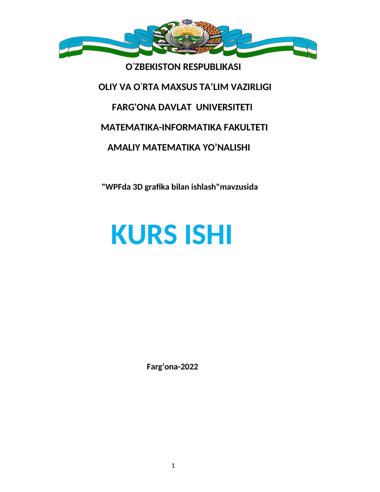 WPFda 3D grafika bilan ishlash 1