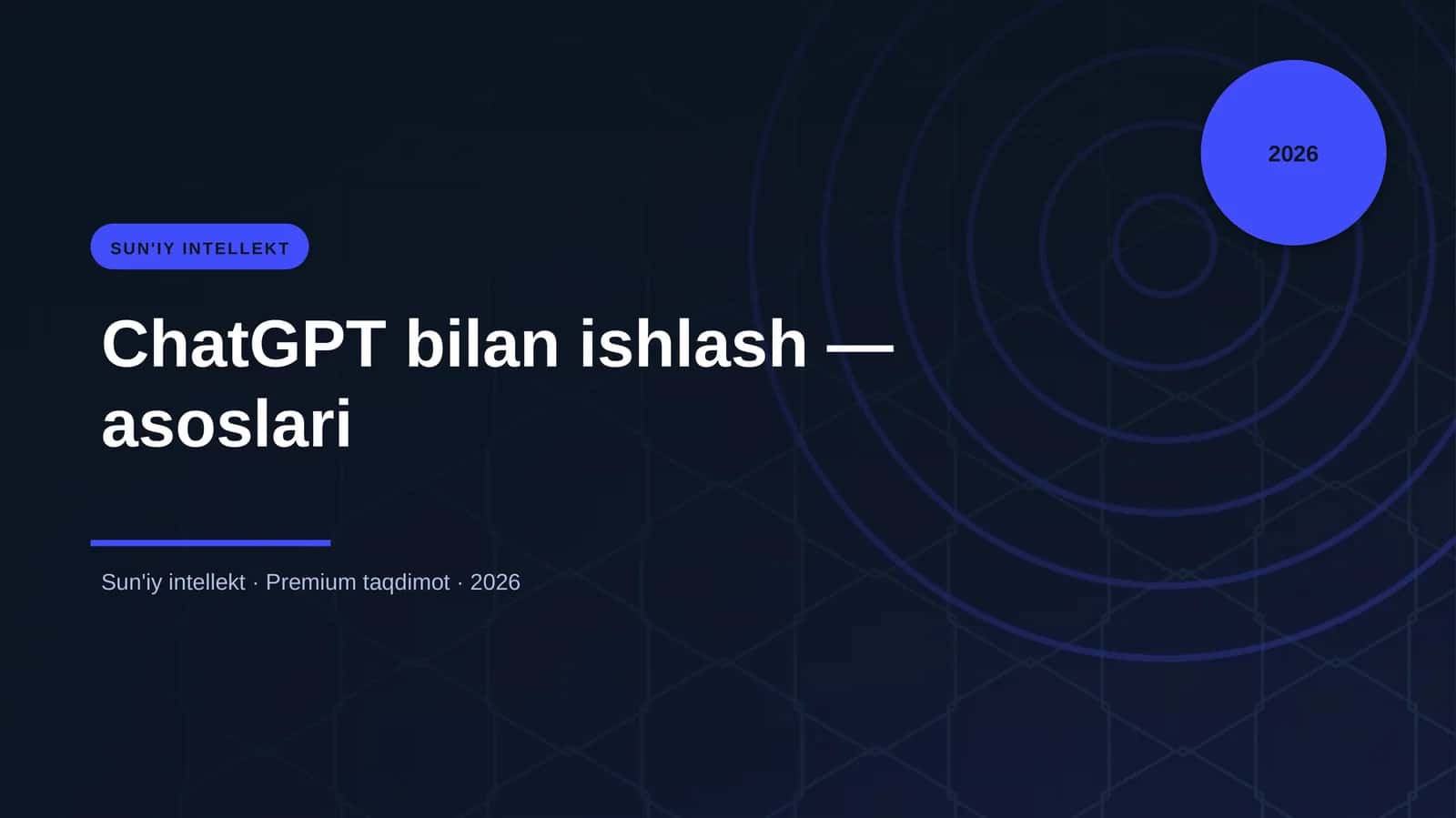 ChatGPT bilan ishlash — asoslari 1