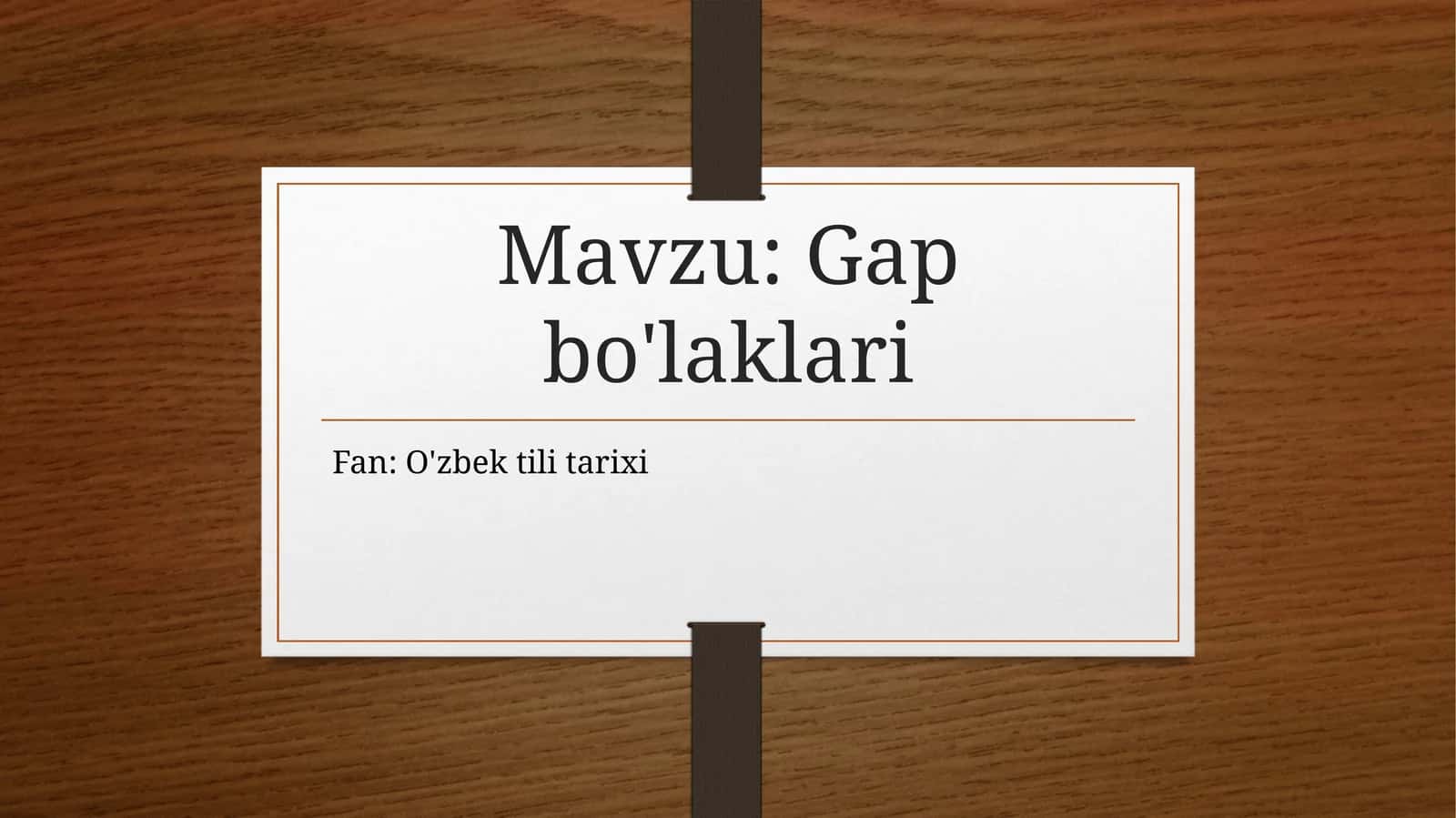 Gapbo'laklari 1
