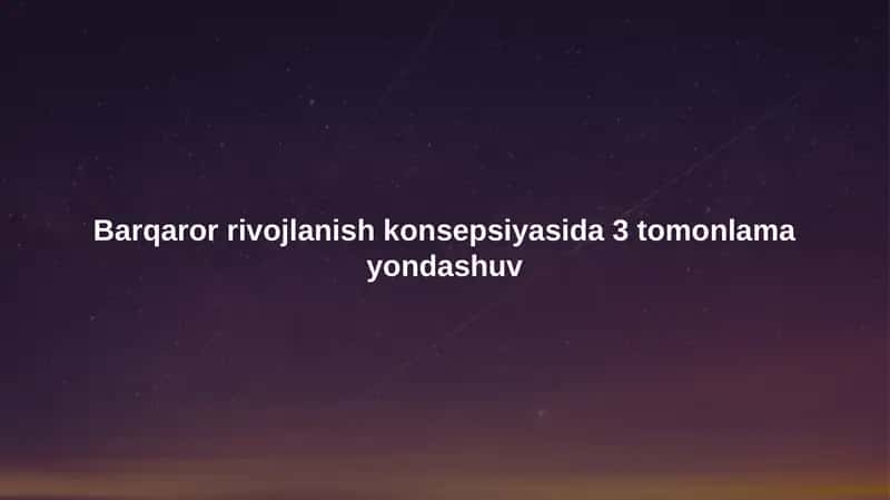 Barqaror rivojlanish konsepsiyasi 1