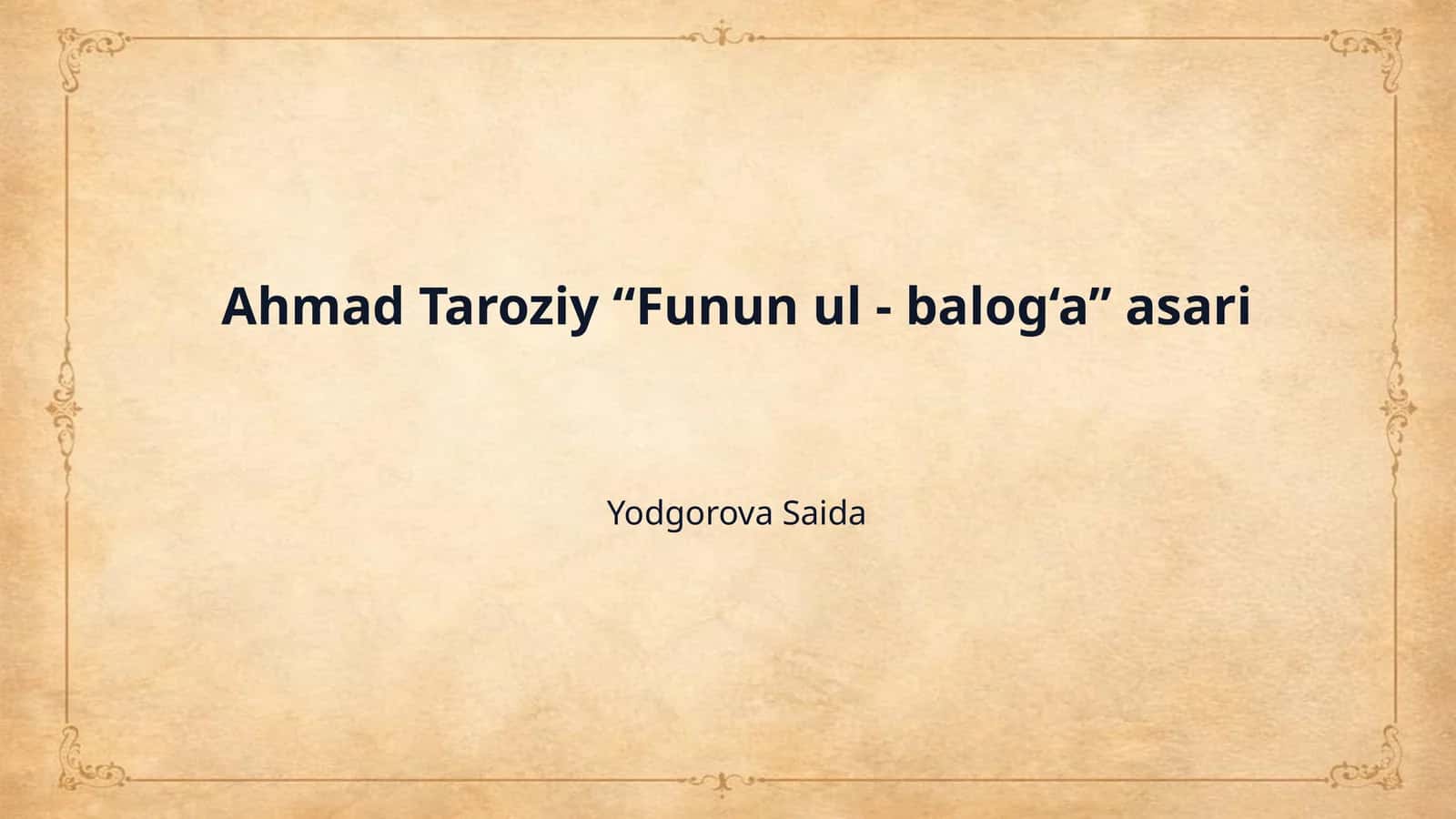 Funun ul - balog‘a 1
