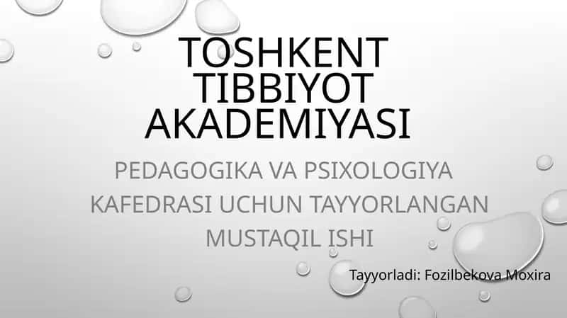 Tibbiyot va pedagogika 1
