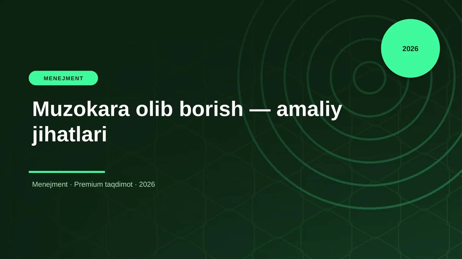 Muzokara olib borish — amaliy jihatlari 1