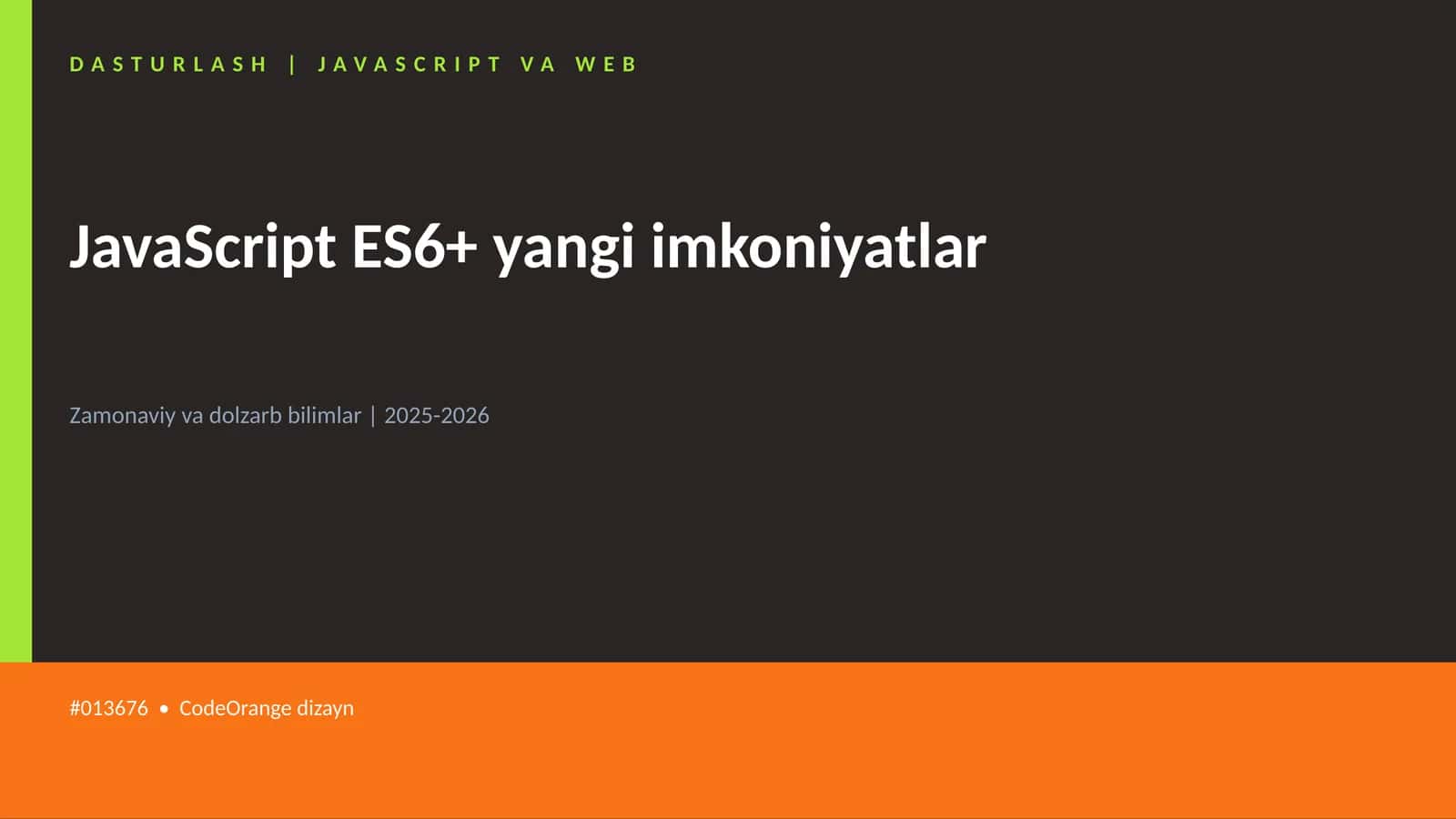 DASTURLASH | JAVASCRIPT VA WEB 1